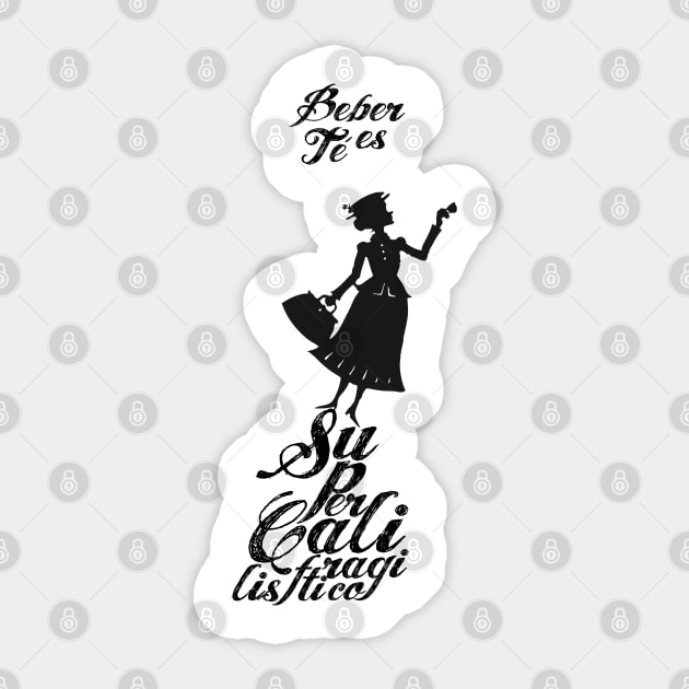 Mary Poppins té Sticker by Creotumundo